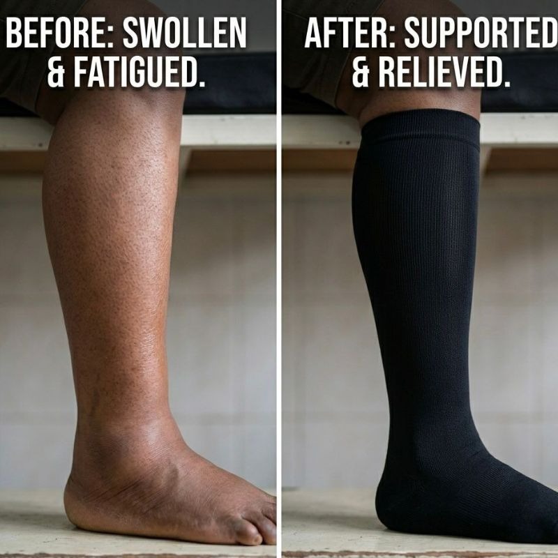 Zipper Pressure Compression Socks – Open Toe, Easy-Zip Design, Graduated Support